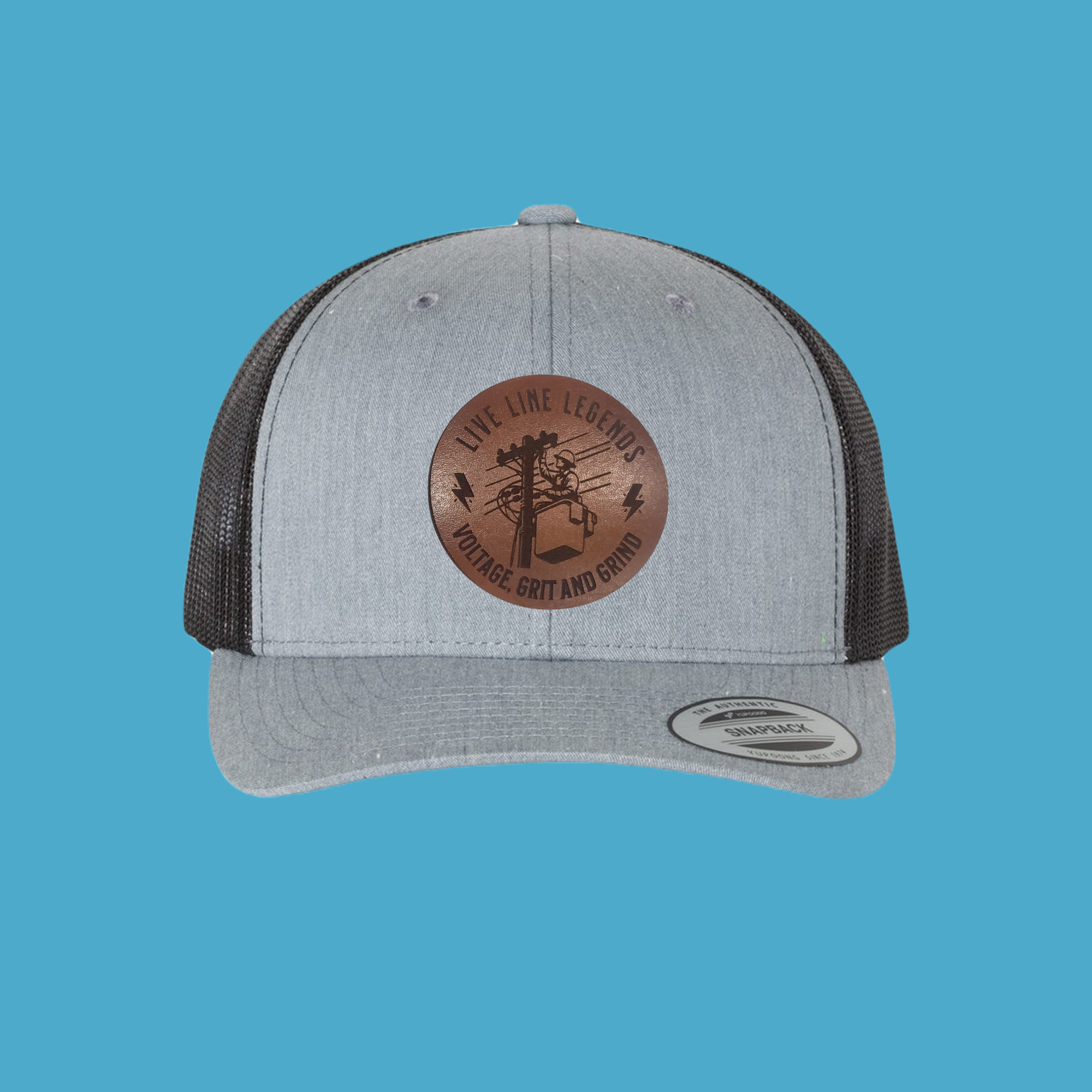 Curve Trucker Hat with Leather Patches