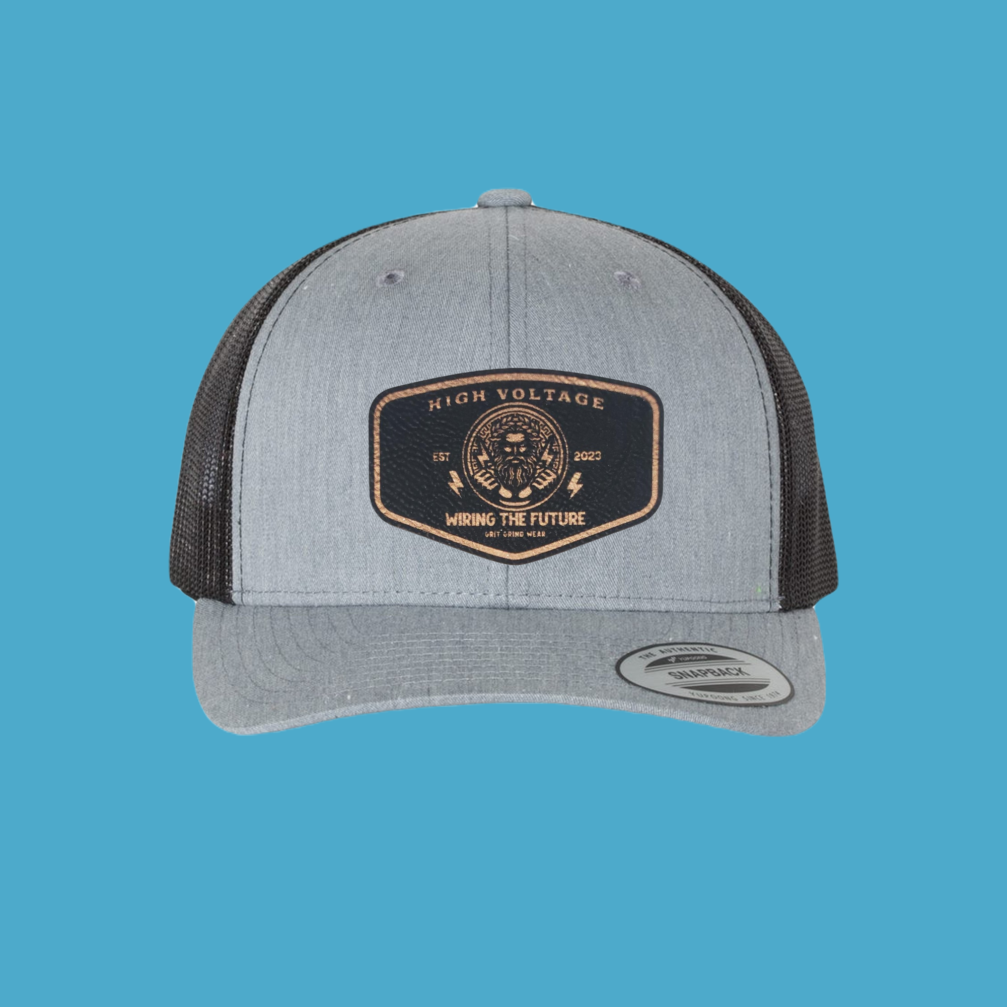 Curve Trucker Hat with Leather Patches