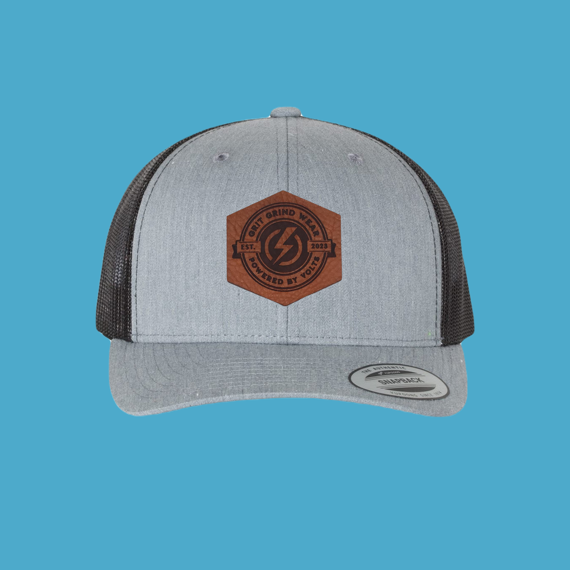 Curve Trucker Hat with Leather Patches