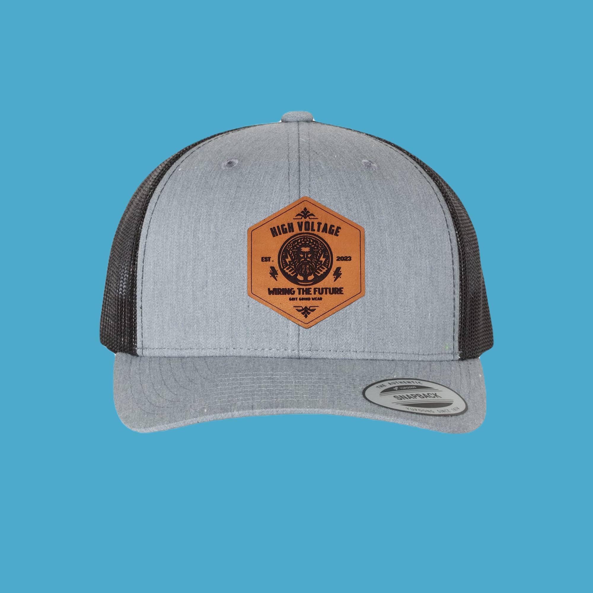 Curve Trucker Hat with Leather Patches