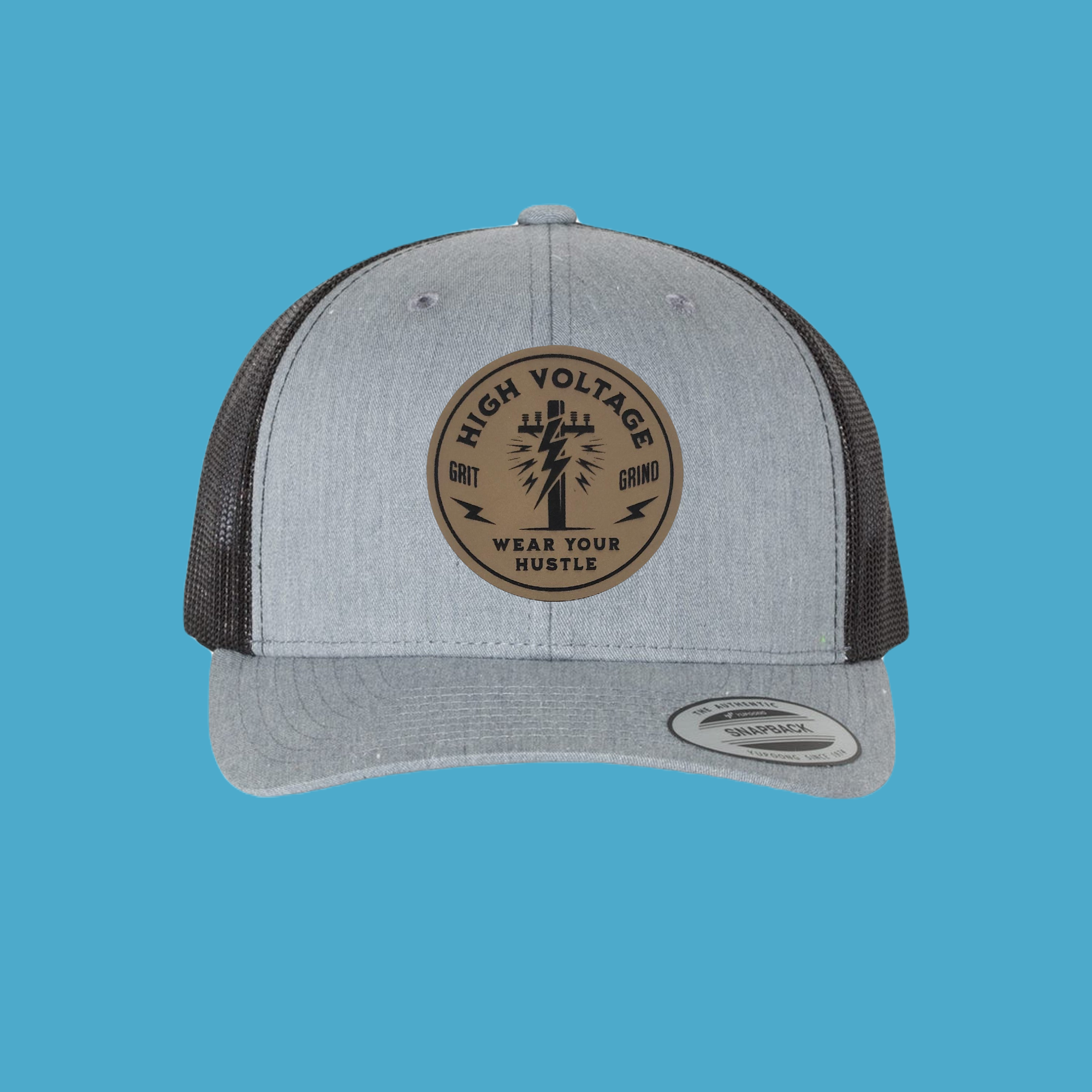 Curve Trucker Hat with Leather Patches