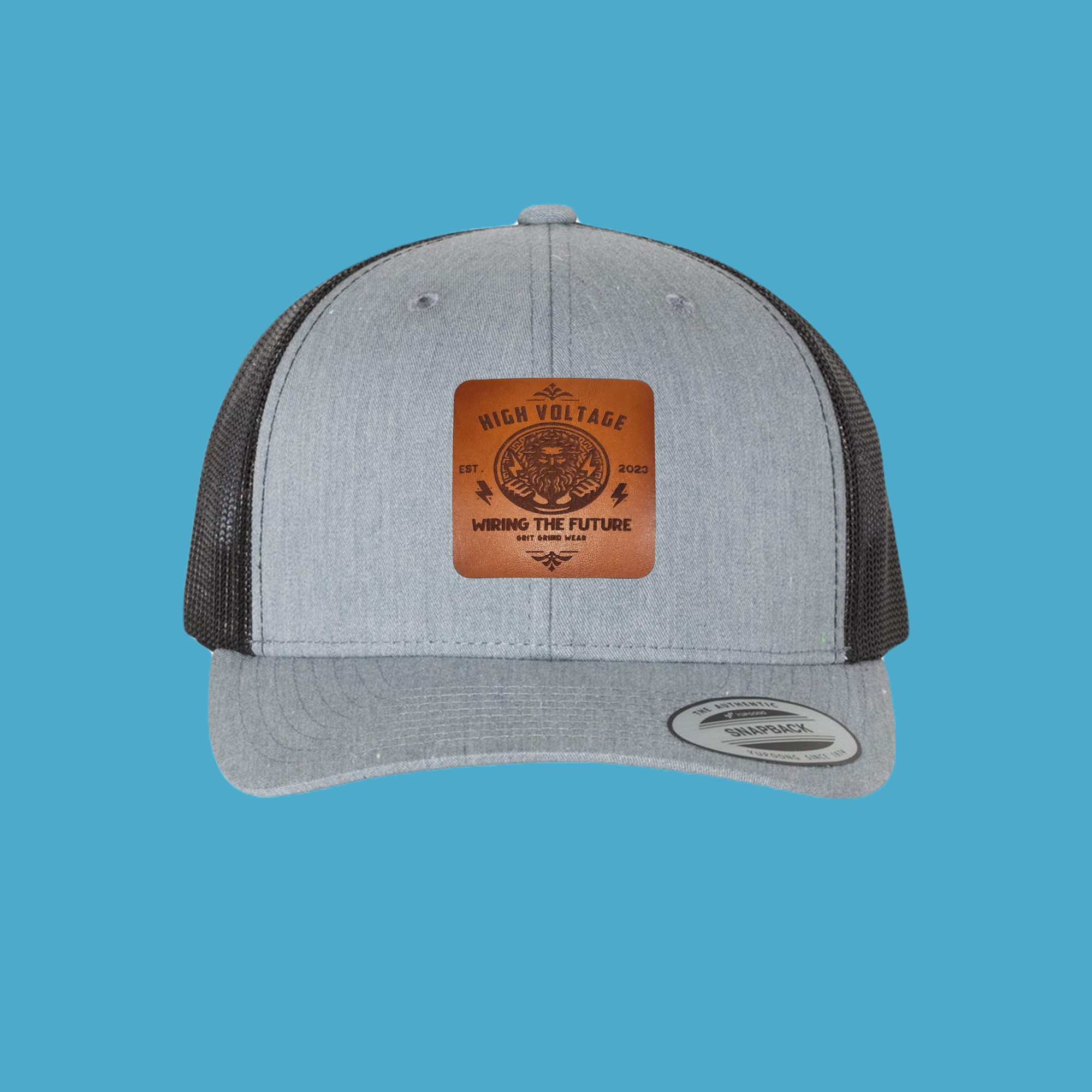 Curve Trucker Hat with Leather Patches