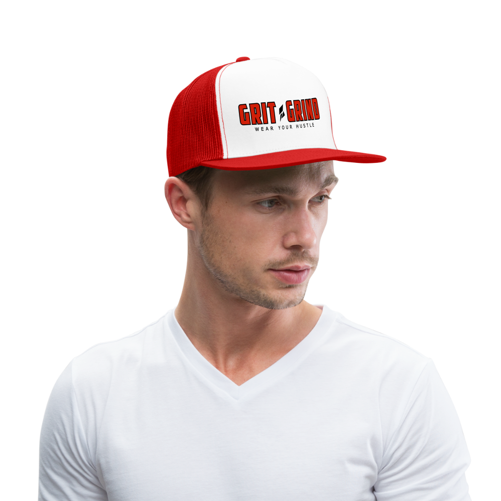 Trucker Cap - white/red