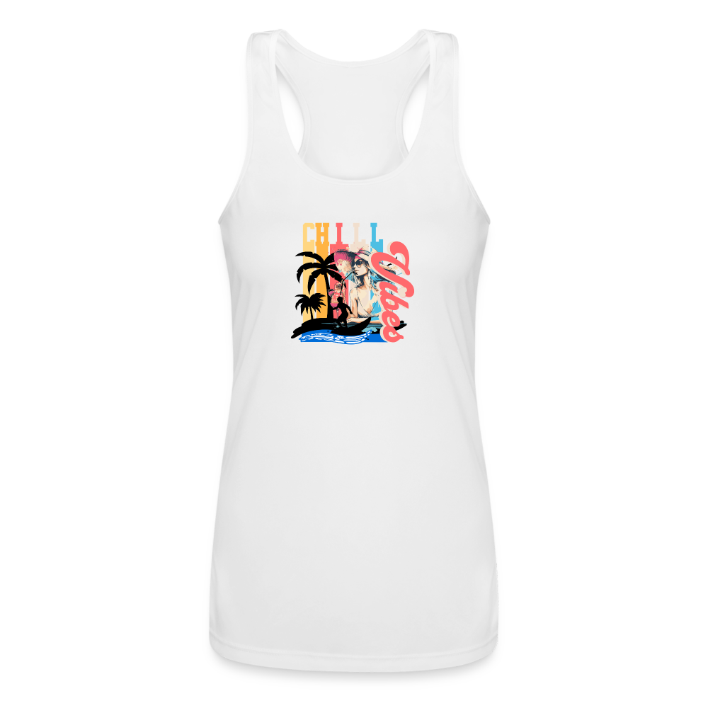 Women’s CHILL VIBES Racerback Tank Top - white