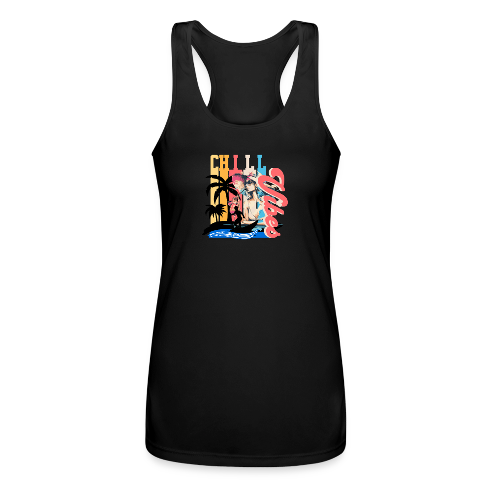 Women’s CHILL VIBES Racerback Tank Top - black