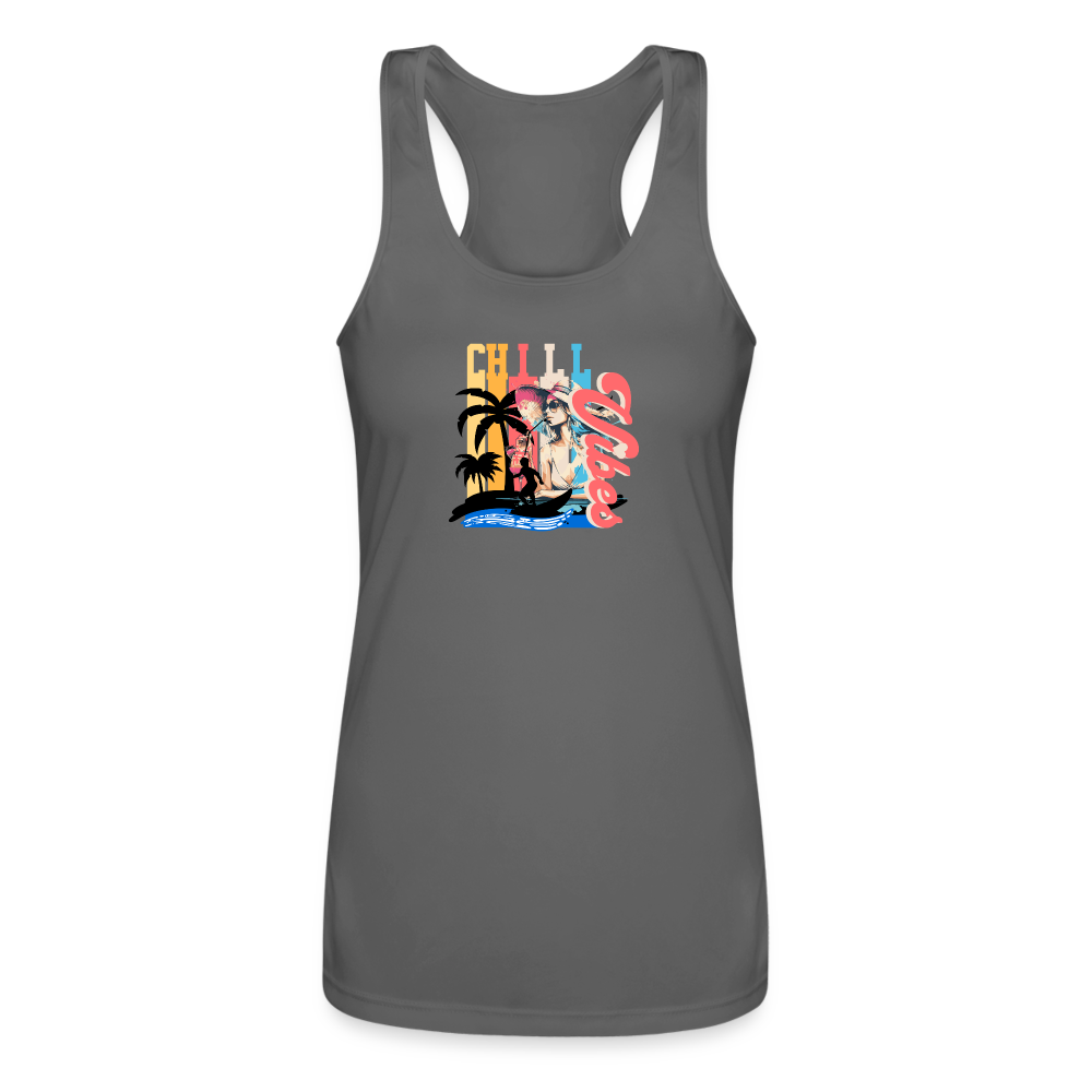 Women’s CHILL VIBES Racerback Tank Top - charcoal