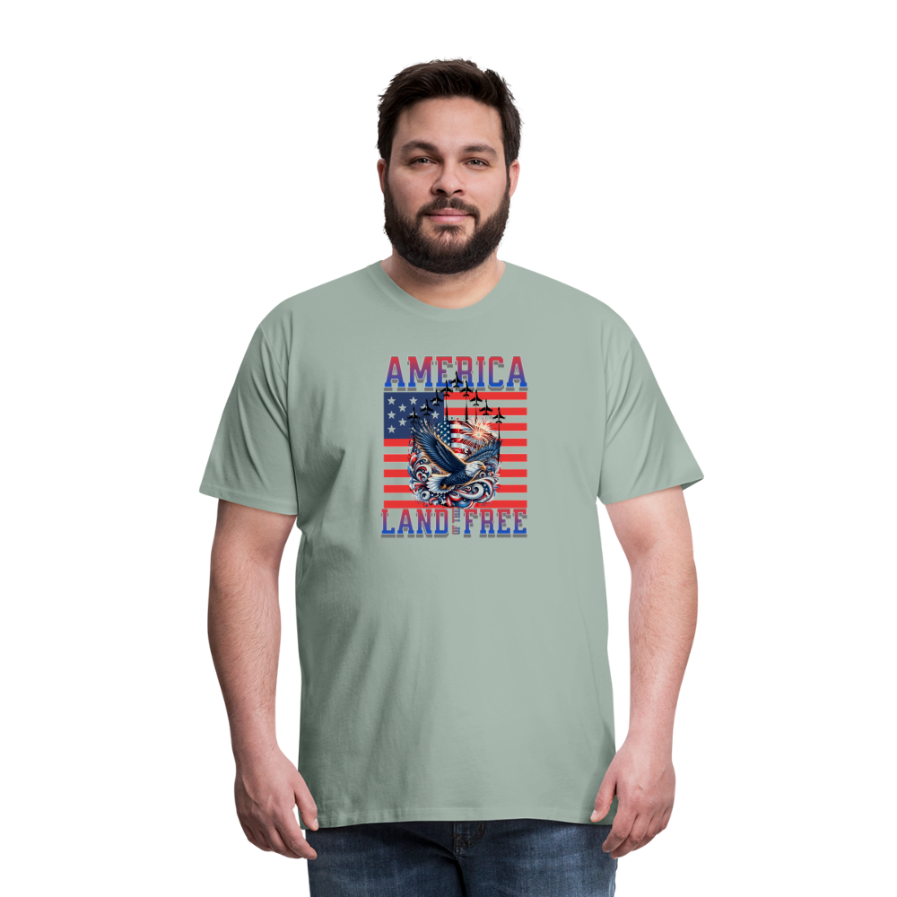 Land of the Free T-Shirt - steel green