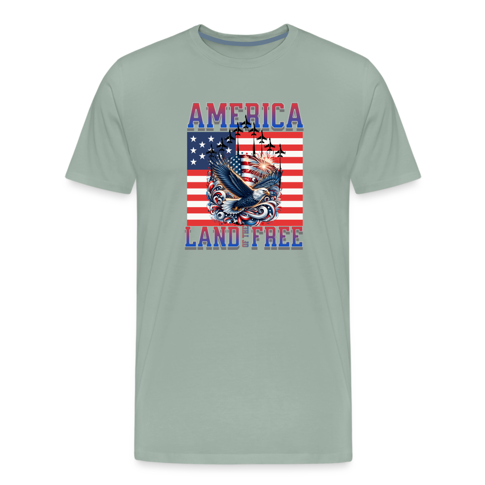 Land of the Free T-Shirt - steel green